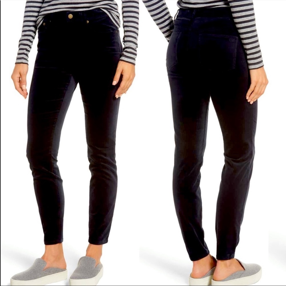 Vineyard Vines New Velvet Skinny Pants 6 Black